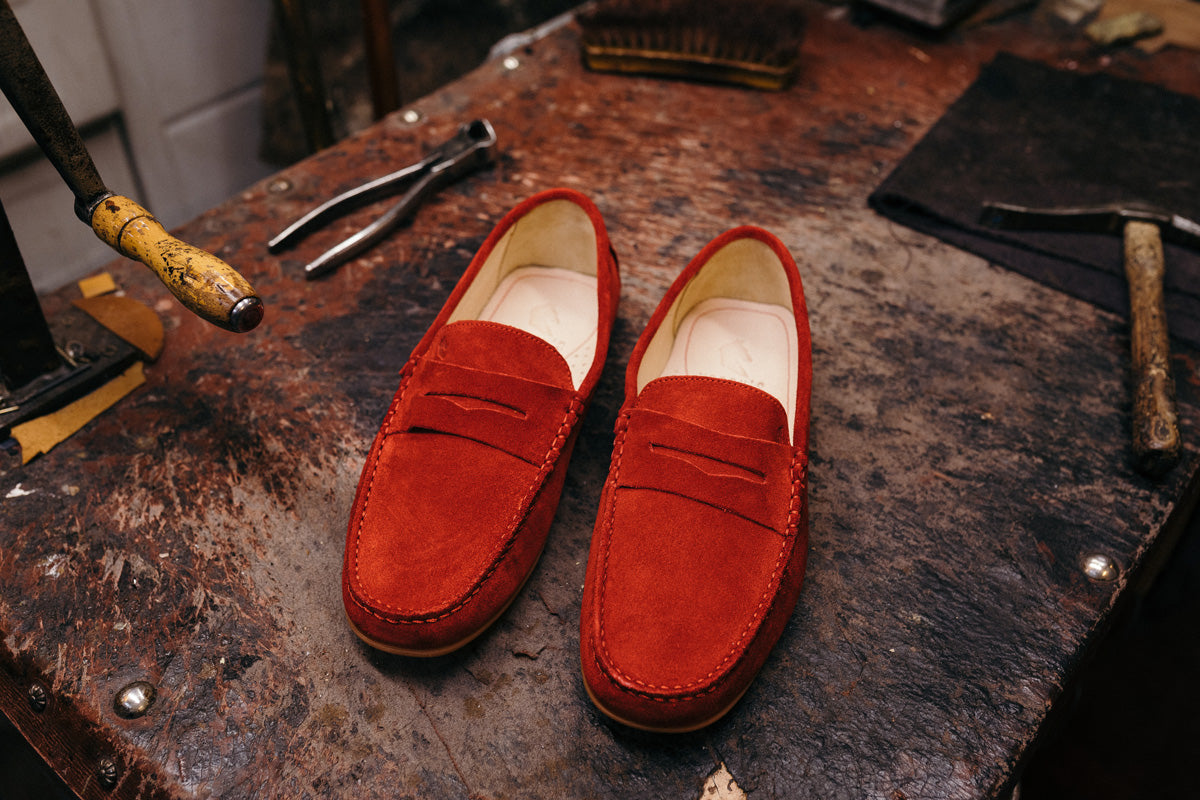 Mocassin clearance homme rouge